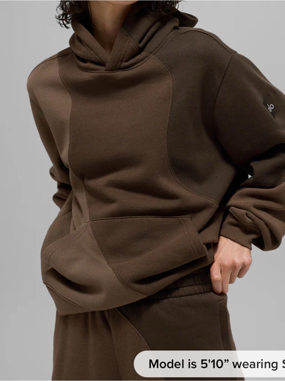 ALO Yoga Women's Brown Pullover Hoodie and Sweatpants Set